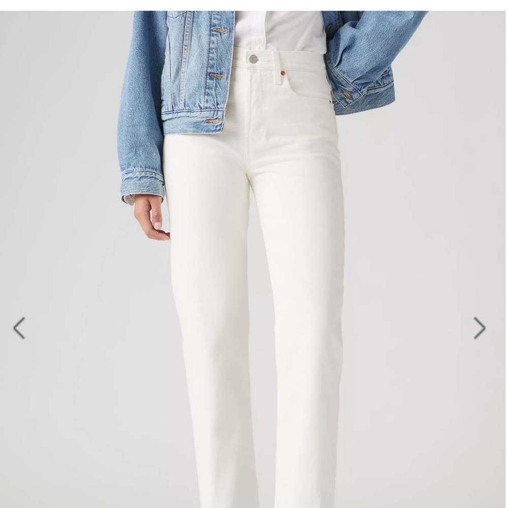 Levi's White Straight Leg Jeans